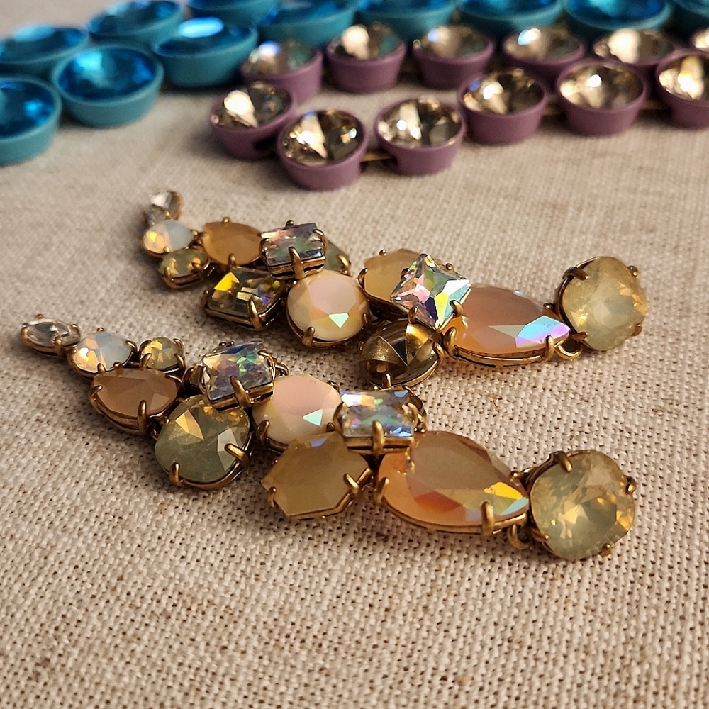 J. Crew Irredecent Multi Stone Crystal Earrings